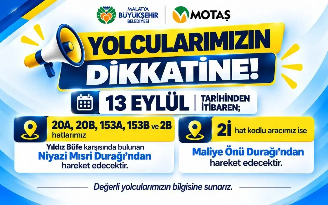 YOLCULARIMIZIN DİKKATİNE !