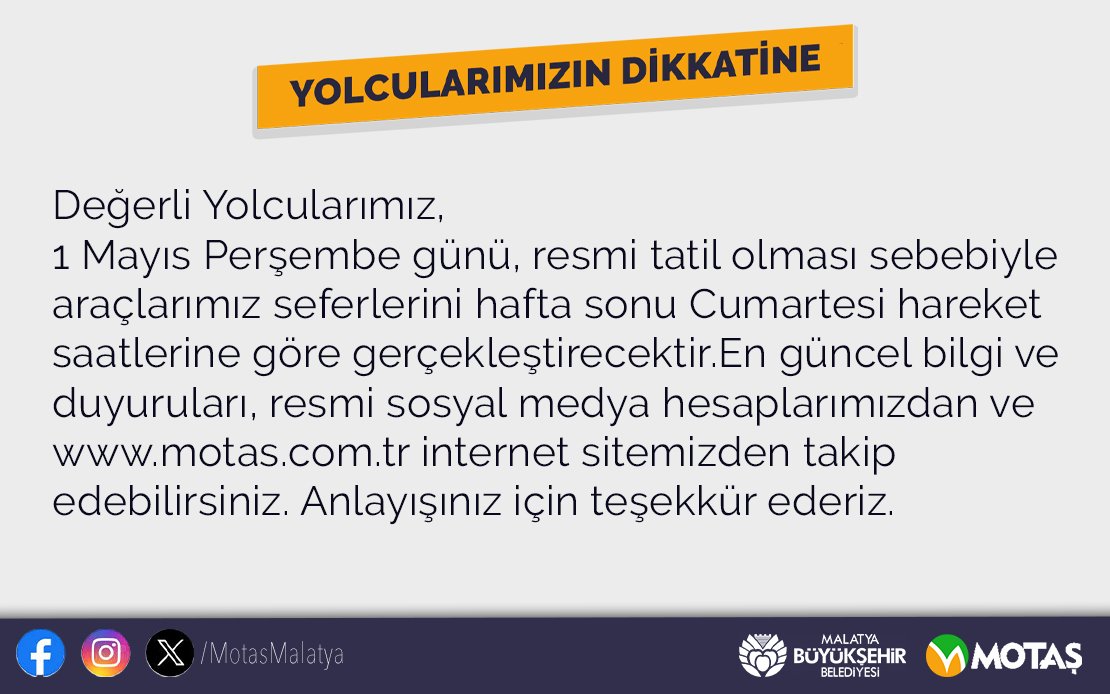 YOLCULARIMIZIN DİKKATİNE!..