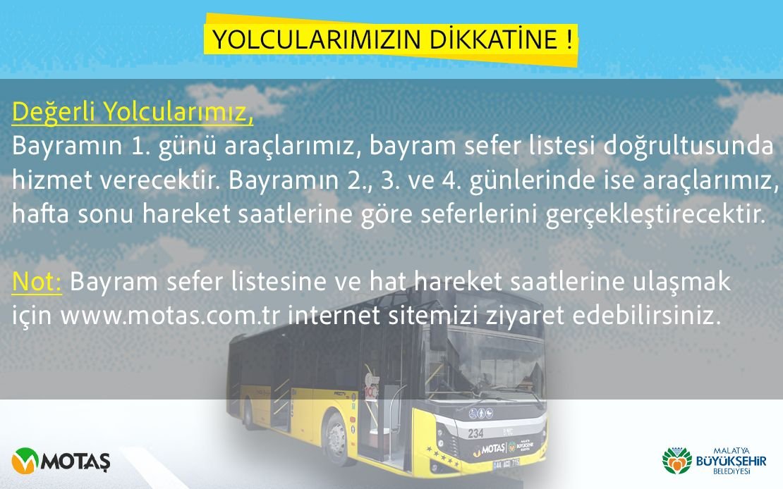 YOLCULARIMIZIN DİKKATİNE !