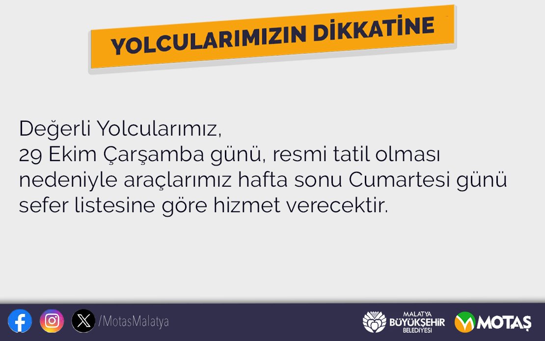 YOLCULARIMIZIN DİKKATİNE !