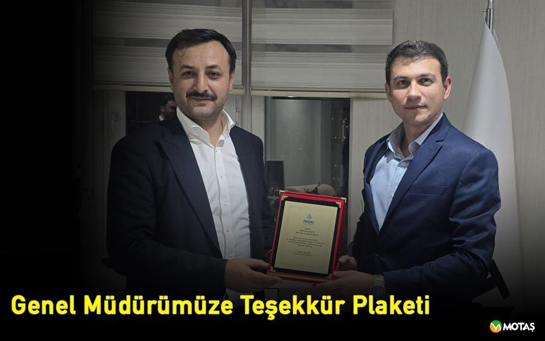 Genel Müdürümüze Teşekkür Plaketi